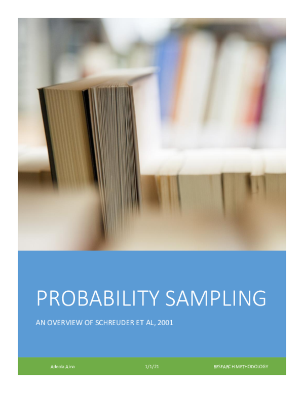 (PDF) Probability Sampling.