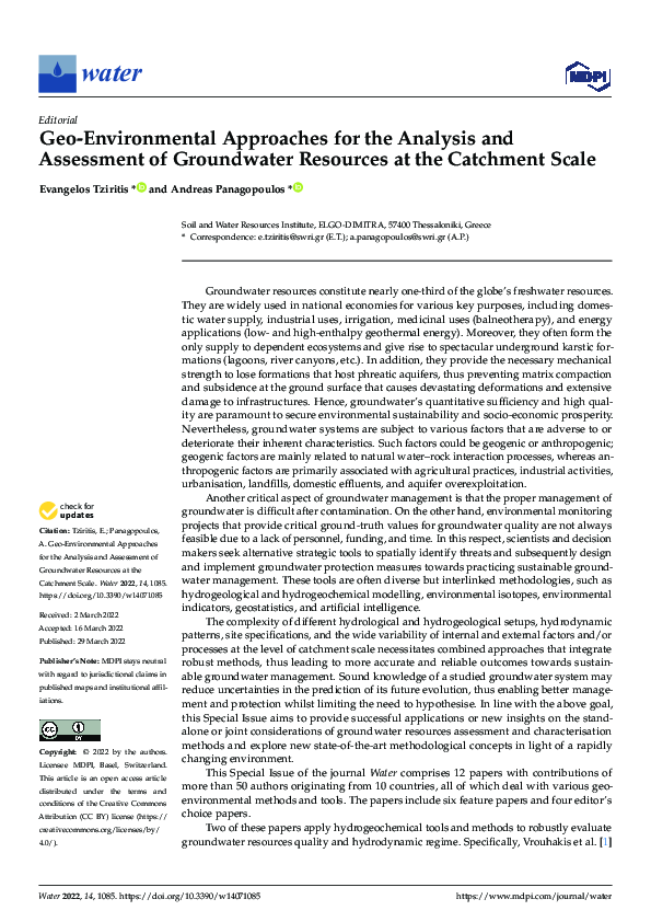 (PDF) Geo-Environmental Approaches for the Analysis and Assessment of ...
