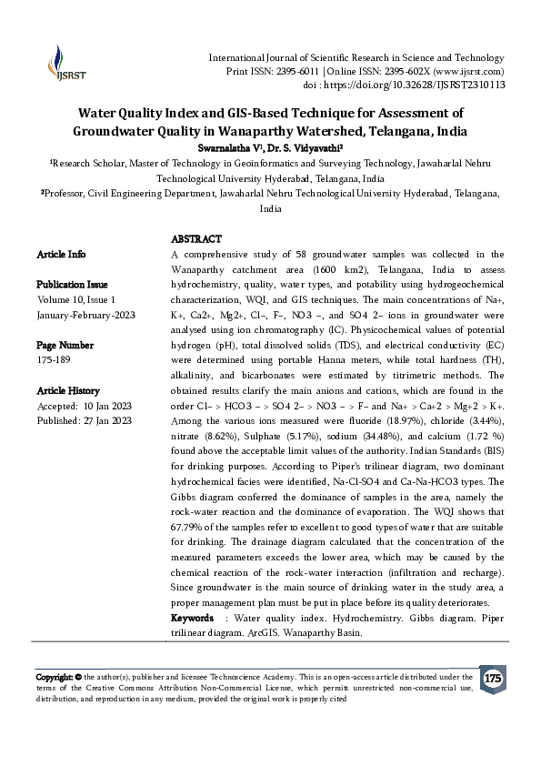 (PDF) Water quality index and GIS-based technique for assessment of ...