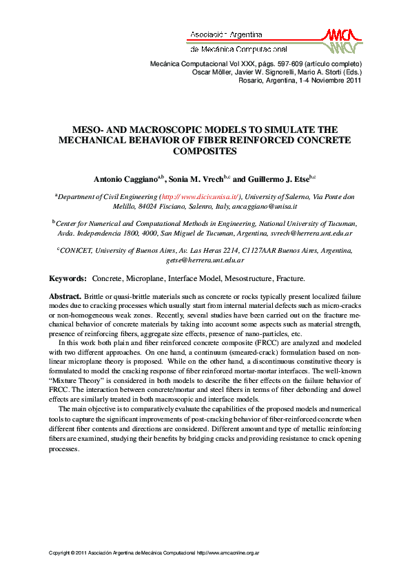 (PDF) Meso and Macroscopic Models to Simulate the Mechanical Behavior ...