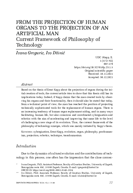 (PDF) From the Projection of Human Organs to the Projection of an ...