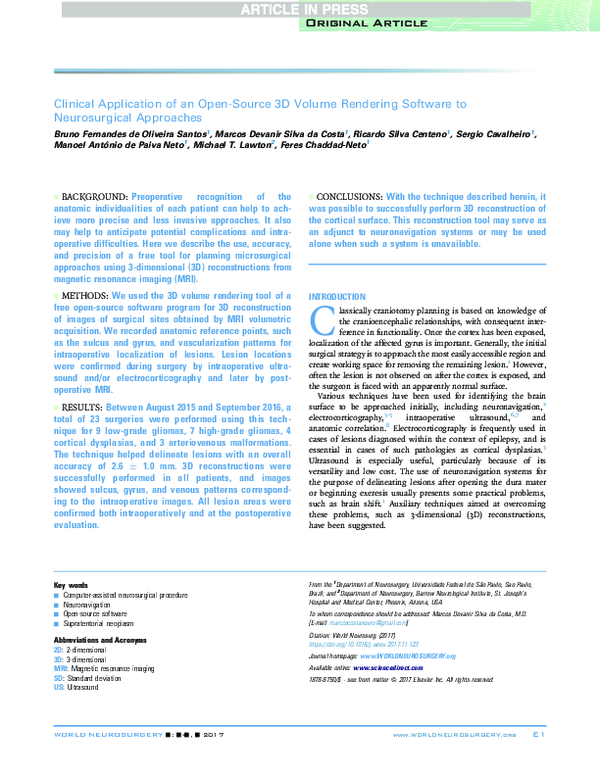 (PDF) Clinical Application of an Open-Source 3D Volume Rendering ...