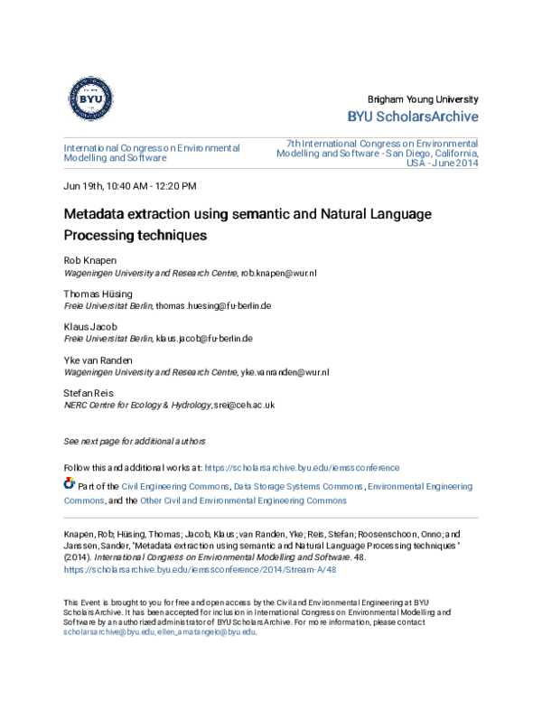 (PDF) Metadata extraction using semantic and Natural Language ...