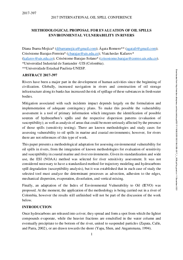 (PDF) Methodological Proposal for Evaluation of Oil Spills ...