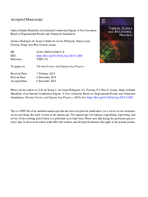 (PDF) Study of intake manifolds of an internal combustion engine: A new ...