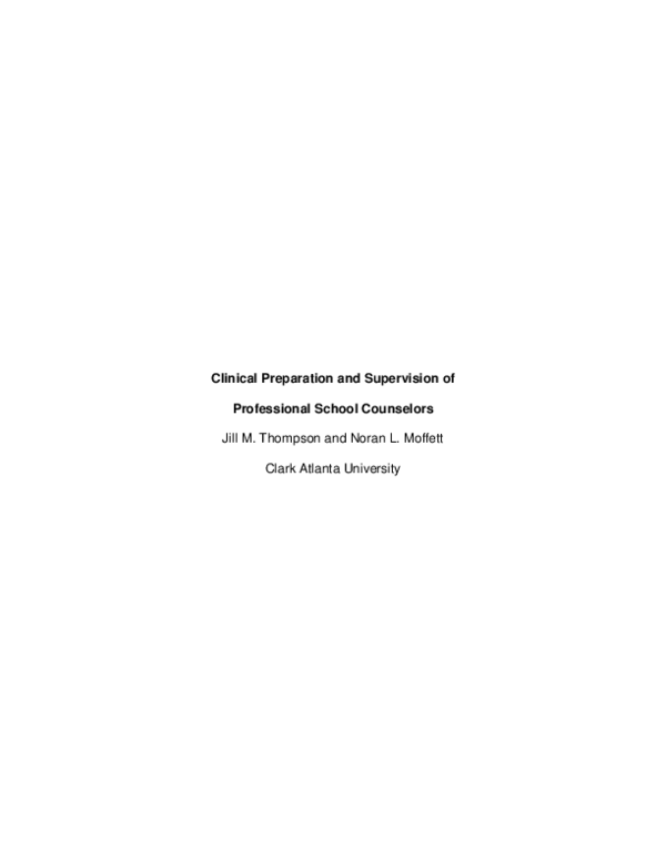(PDF) Clinical Preparation and Supervision of Professional School