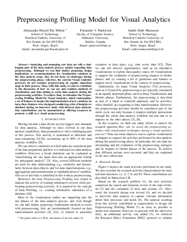 (PDF) Preprocessing Profiling Model for Visual Analytics