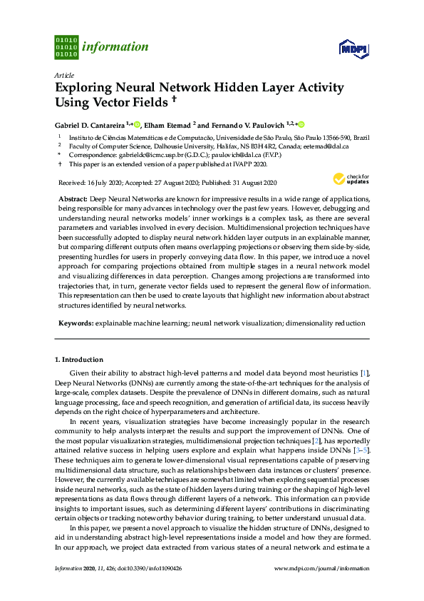 (PDF) Exploring Neural Network Hidden Layer Activity Using Vector Fields