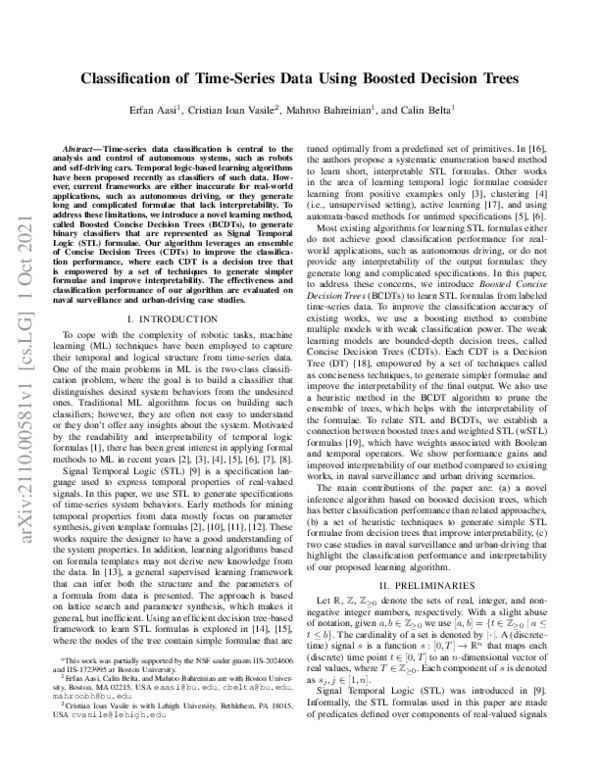 (PDF) Classification of Time-Series Data Using Boosted Decision Trees
