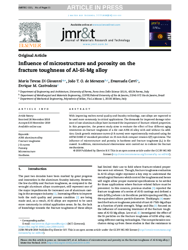 (PDF) Influence of microstructure and porosity on the fracture ...