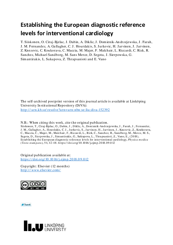 (PDF) Establishing the European diagnostic reference levels for ...