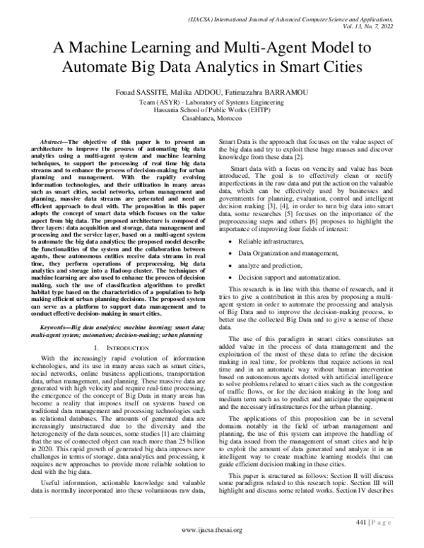 (PDF) A Machine Learning and Multi-Agent Model to Automate Big Data ...