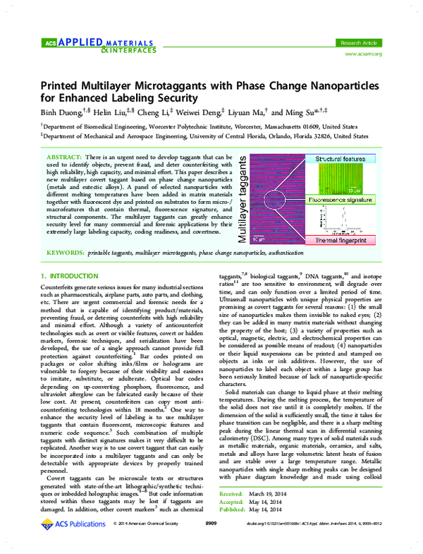 (PDF) Printed Multilayer Microtaggants with Phase Change Nanoparticles ...