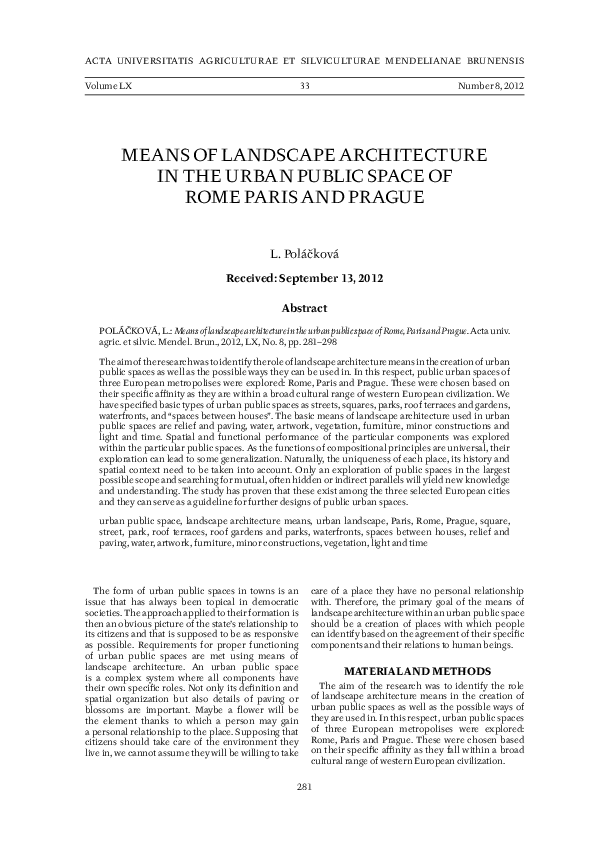 (PDF) Means of landscape architecture in the urban public space of Rome ...