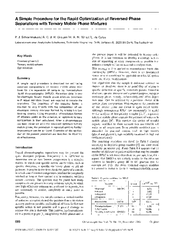 (PDF) A simple procedure for the rapid optimization of reversed-phase ...