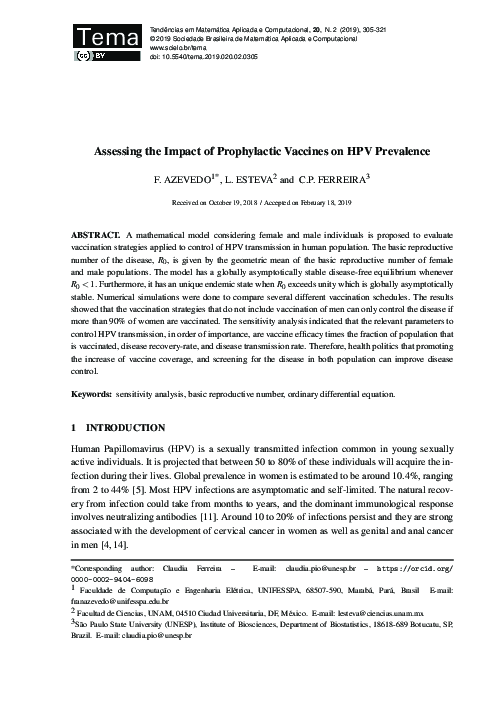 (PDF) Assessing the Impact of Prophylactic Vaccines on HPV Prevalence