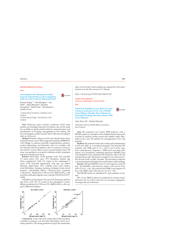 (PDF) Development and Validation of a Risk Score for Patients Back in ...