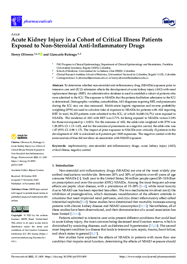 (PDF) Acute Kidney Injury in a Cohort of Critical Illness Patients ...