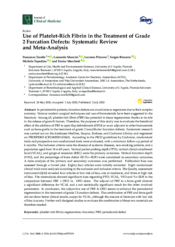(PDF) Use of Platelet-Rich Fibrin in the Treatment of Grade 2 Furcation ...