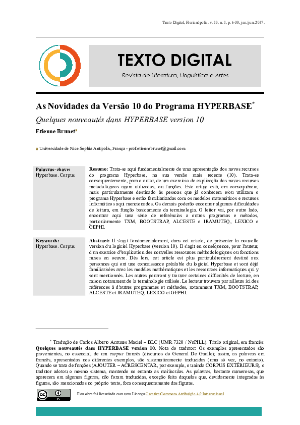 (PDF) As novidades da Versão 10 do programa HYPERBASE
