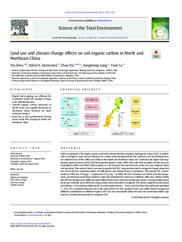 (PDF) Land use and climate change effects on soil organic carbon in ...