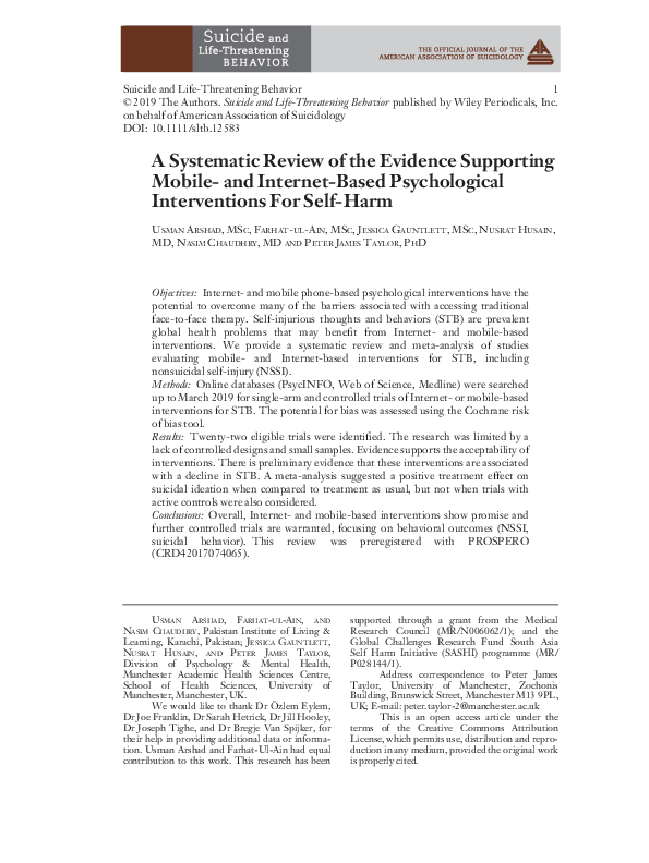 (PDF) A Systematic Review of the Evidence Supporting Mobile‐ and ...