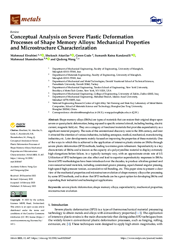 (PDF) Conceptual Analysis on Severe Plastic Deformation Processes of ...