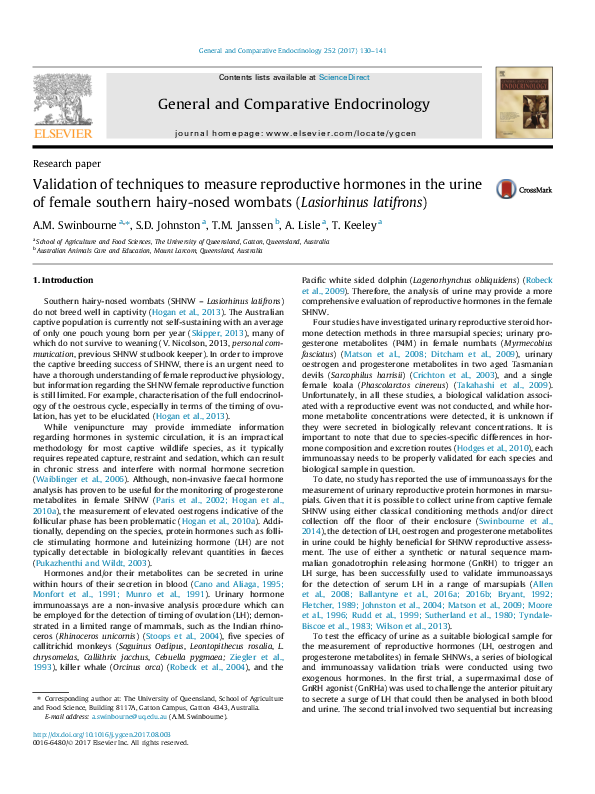 (PDF) Validation of techniques to measure reproductive hormones in the ...