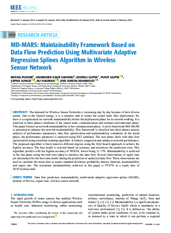(PDF) MD-MARS: Maintainability Framework Based on Data Flow Prediction ...