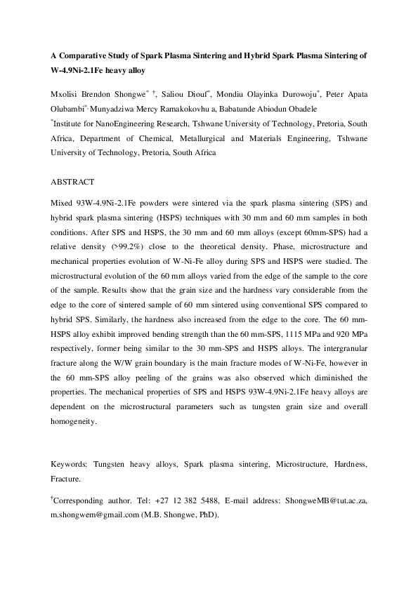 (PDF) A comparative study of spark plasma sintering and hybrid spark ...