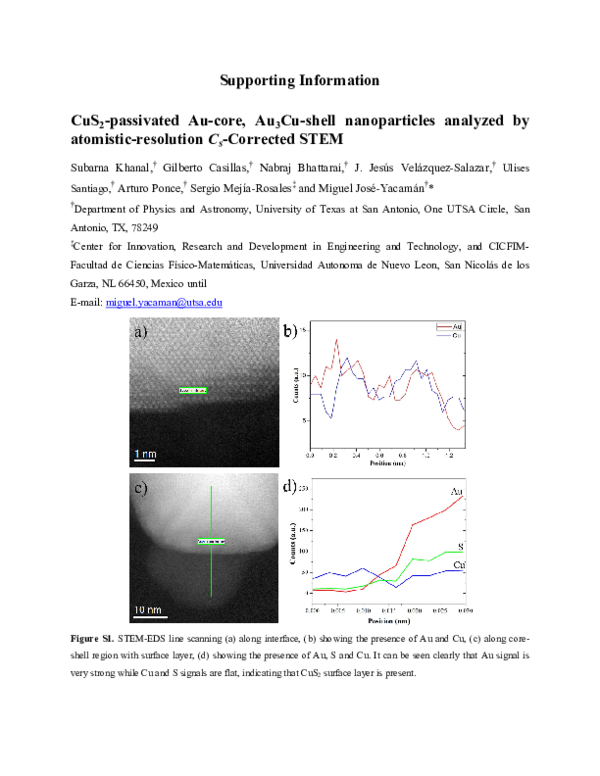 (PDF) CuS2-Passivated Au-Core, Au3Cu-Shell Nanoparticles Analyzed by ...