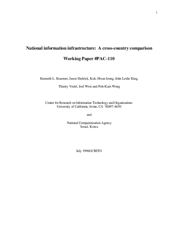 (PDF) National Information Infrastructure A CrossCountry Comparison