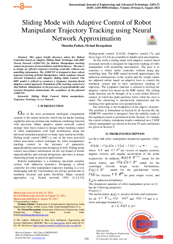 (PDF) Sliding Mode with Adaptive Control of Robot Manipulator ...