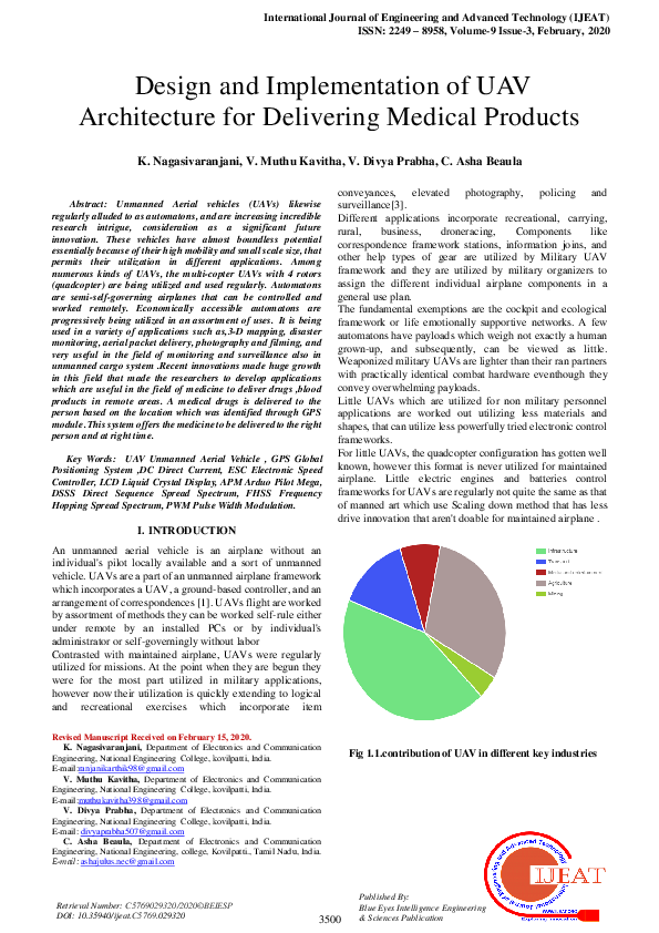 (PDF) Design and Implementation of UAV Architecture for Delivering ...