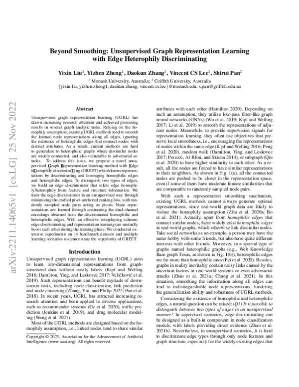 (PDF) Beyond Smoothing: Unsupervised Graph Representation Learning with ...