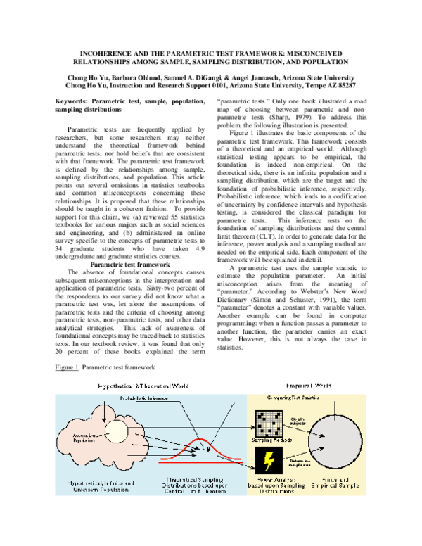 (PDF) Incoherence and the Parametric Test Framework : Misconceived ...