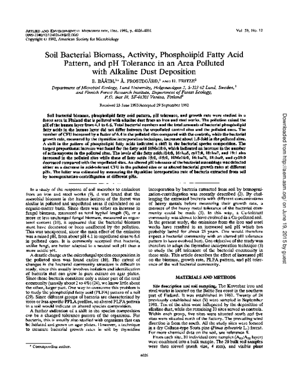 (PDF) Microbial community structure and pH response in relation to soil ...
