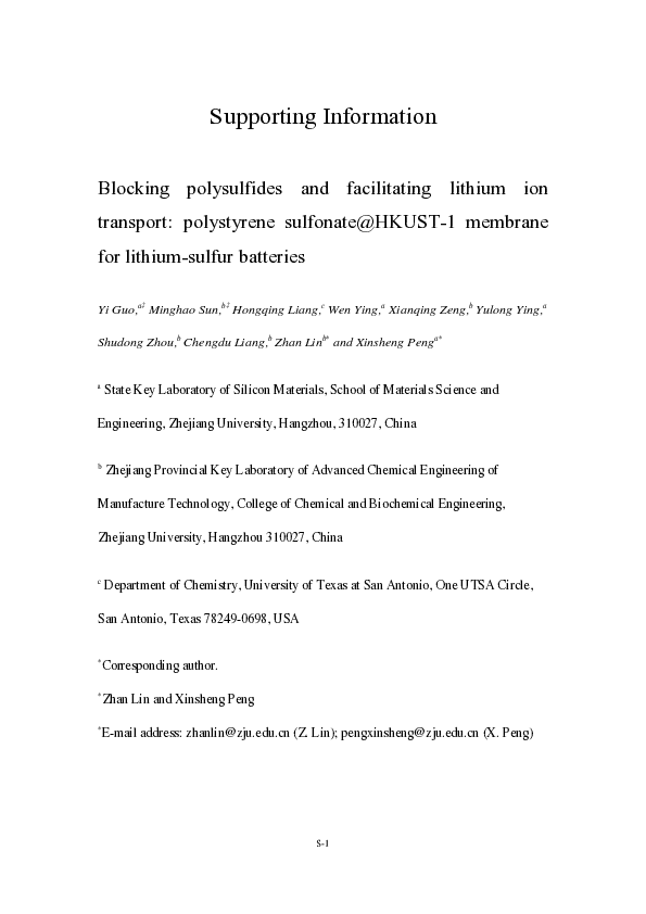 PDF) Blocking Polysulfides and Facilitating Lithium-Ion Transport
