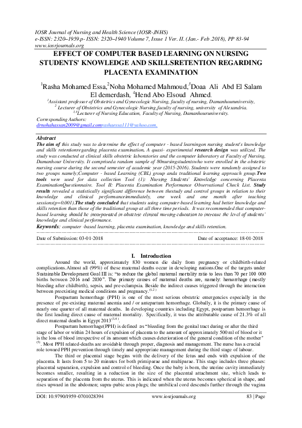 (PDF) Effect of Computer Based Learning on Nursing Students' Knowledge ...