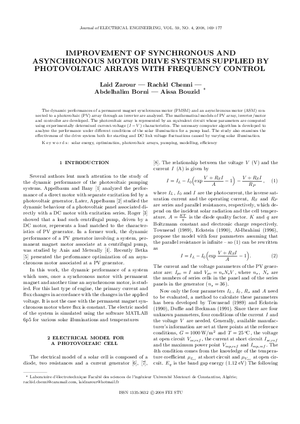 (PDF) Improvement of Synchronous and Asynchronous Motor Drive Systems ...