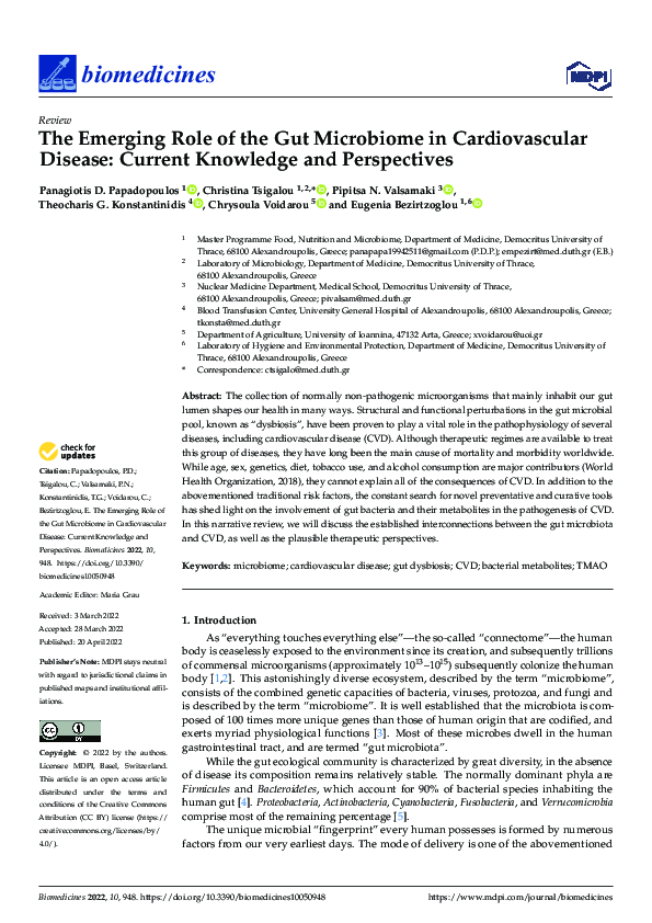 (PDF) The Emerging Role of the Gut Microbiome in Cardiovascular Disease ...
