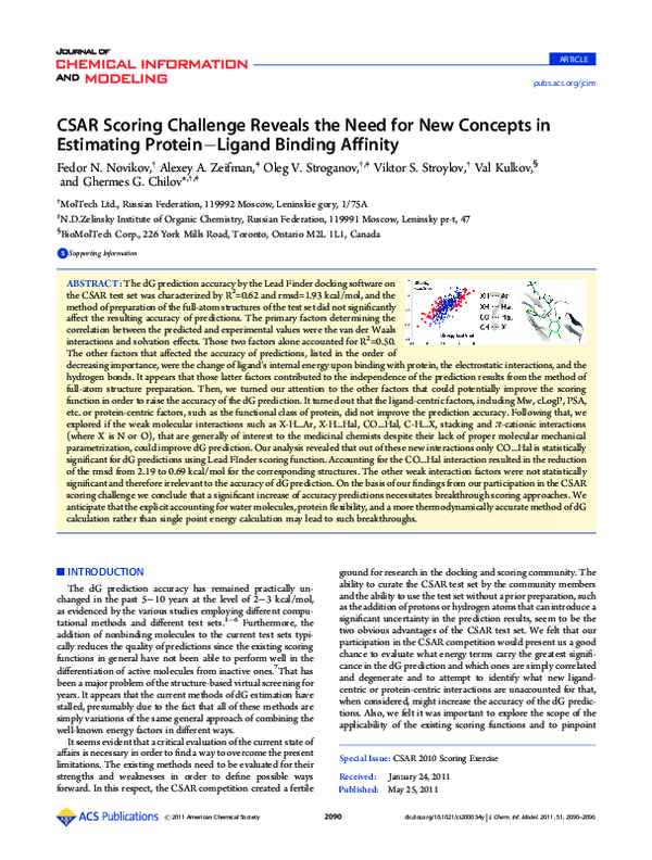 (PDF) CSAR Scoring Challenge Reveals the Need for New Concepts in ...