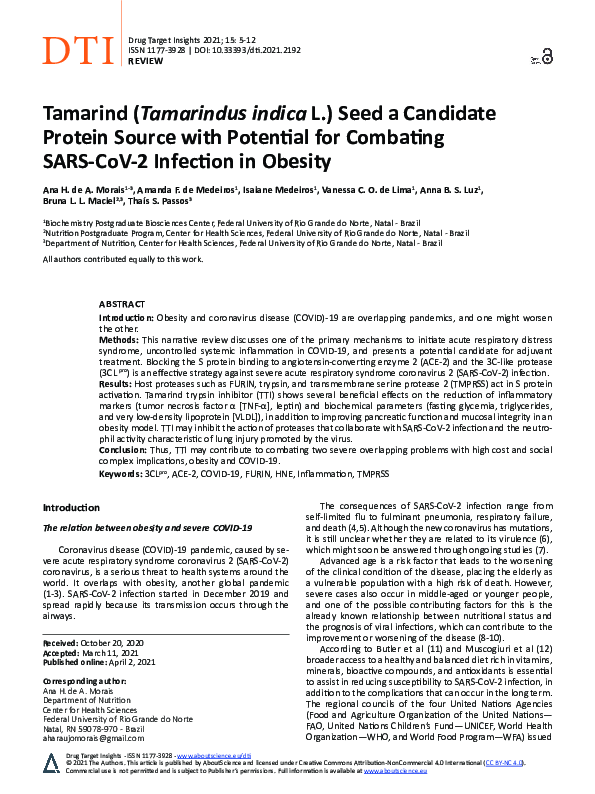 (PDF) Tamarind (Tamarindus indica L.) Seed a Candidate Protein Source ...