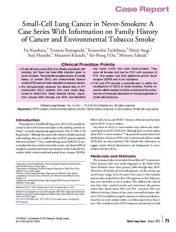 (PDF) Small-cell lung cancer in never-smokers: a case series with ...