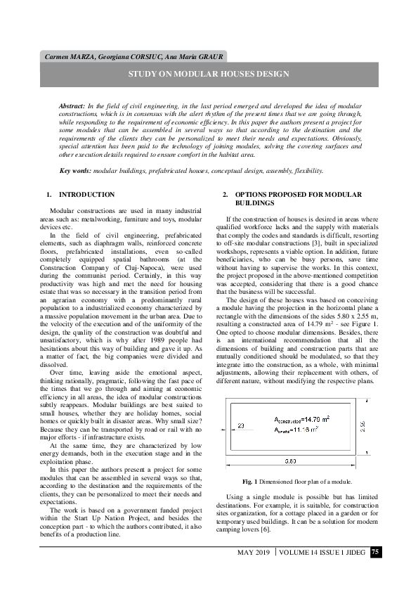 (PDF) Study on Modular Houses Design
