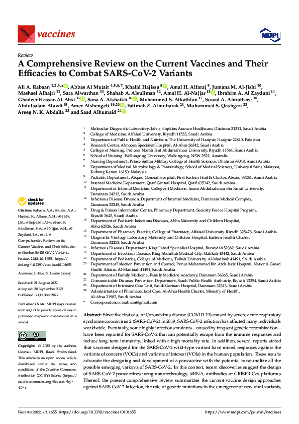 (PDF) A Comprehensive Review on the Current Vaccines and Their ...