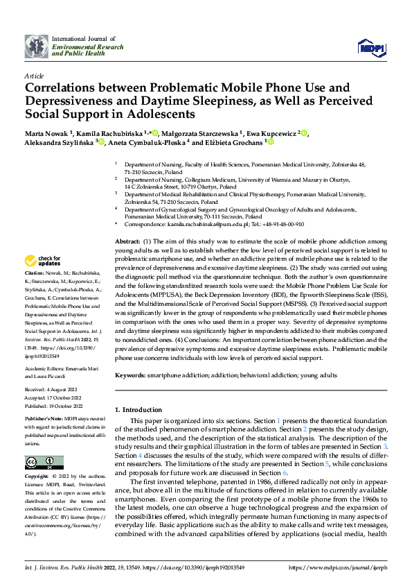 (PDF) Correlations between Problematic Mobile Phone Use and ...
