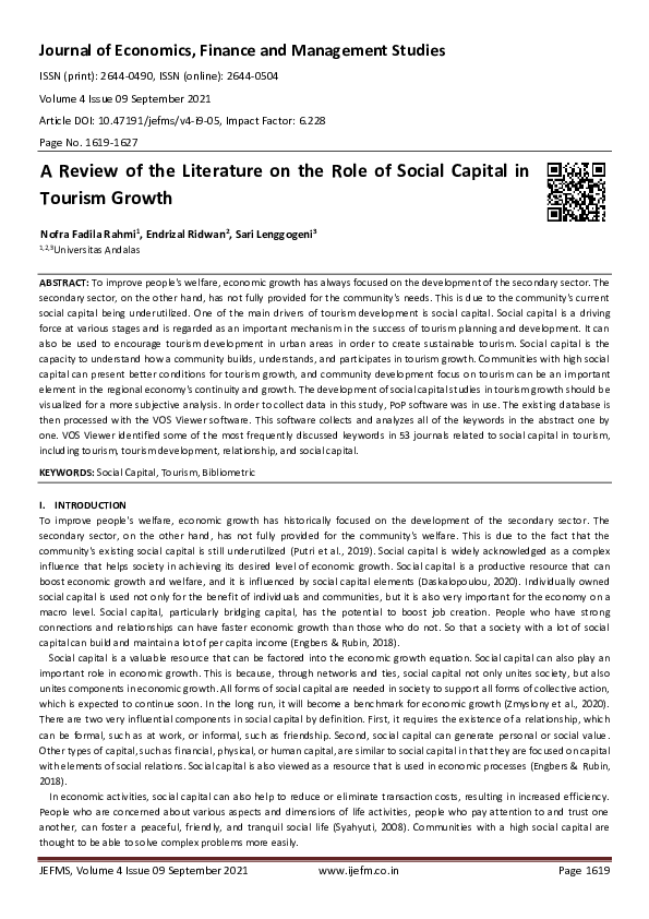 (PDF) A Review of the Literature on the Role of Social Capital in ...