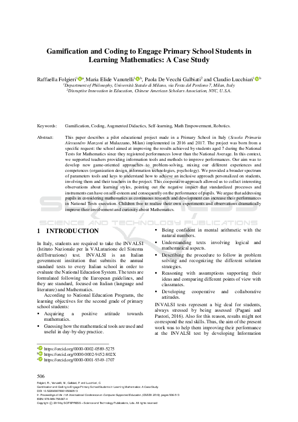 (PDF) Gamification and Coding to Engage Primary School Students in ...