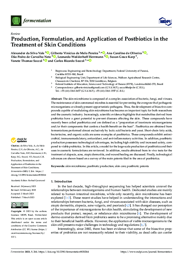 (PDF) Production, formulation, and application of postbiotics in the ...